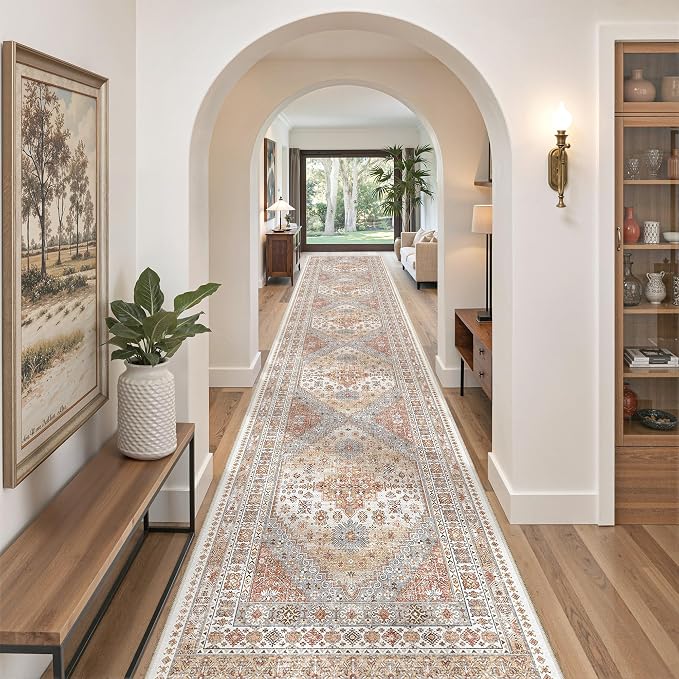 2'6 x 14' Runner Rug Non Slip, Washable Kitchen Rugs, Living Room, Extra Long - Image 9