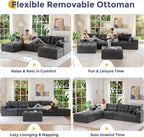 MAXYOYO 132" U Shaped Modular Sectional Sofa - Image 4