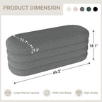 Busaurus Storage Ottoman Bench 49.2 Inch Upholstered Fabric Storage Bench - Image 2