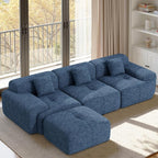 122" L Shaped Convertible Modular Couch, Cloud Couch Sectional by Nebuaegis