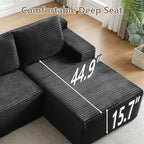 96" Cloud Sectional Couch with L-Shape Chaise, Modular Comfy Sofa Chaise Longue - Image 6