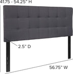 Flash Furniture Bedford Tufted Upholstered Full Size Headboard in Dark Gray - Image 2