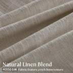 Burlywood Birch Pinch Pleated Thick Linen Curtains 112 Inches Long | 400GSM - Image 2