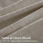 Burlywood Birch Pinch Pleated Linen Curtains 105 Inches Long 2 Panels Set | - Image 3