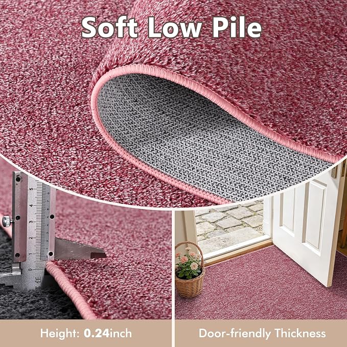 2x3 Red/White Area Rug Washable Non-Slip Soft Thin - Image 5