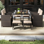 Tangkula 9 Piece Patio Dining Set, Rattan Chairs - Image 3