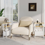 Narrow Side Table with Charging Station Slim End Table Sofa with Magazine Rack - Image 8
