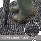 BEQHAUSE Dirt Trapper Door Mat 32"x48", Non-Slip Washable Doormat, Charcoal | - Image 3