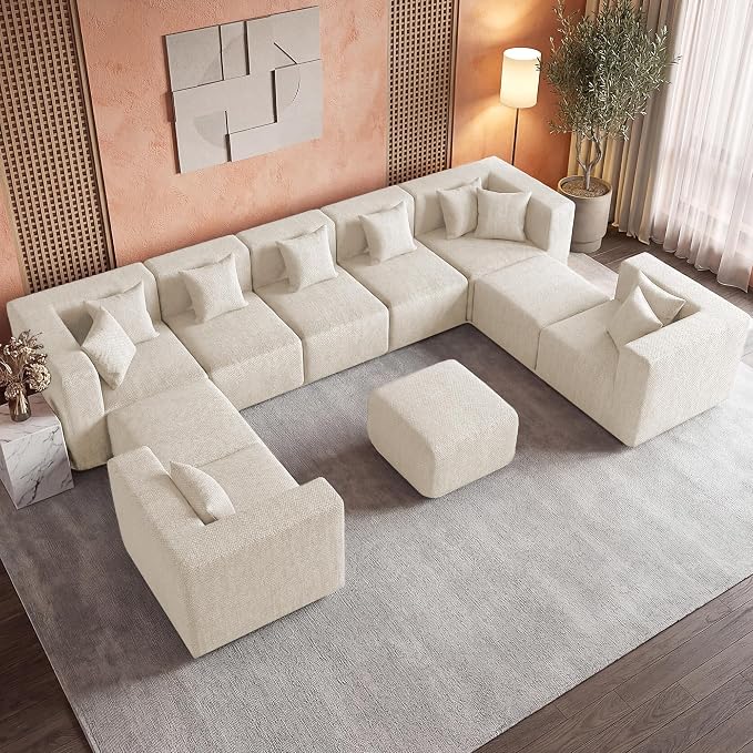 MONVANE Modular Sectional Sofa, Oversized 10 Seat Convertible U Shaped Couch - Image 2