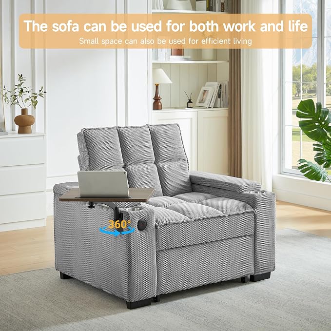 Large Size Convertible Sleeper Chair Futon Sofa Bed, Comfortable thick cushion - Image 8