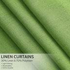 Lime Green Curtains 63 Inches Long 2 Panel Sets - Image 2