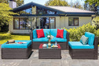 Vongrasig 5 Piece Furniture Sets, All-Weather Brown PE Wicker Outdoor Couch - Image 2
