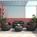 TWT Outdoor Patio Furniture Set-5 Pieces Aluminum Sectional Sofa, Metal Patio - Image 8
