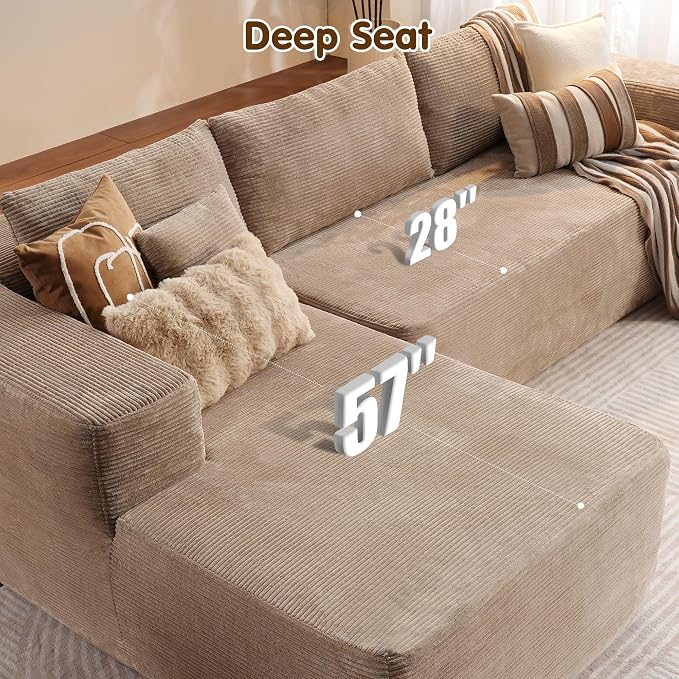 ovios 104" Cloud Boneless Couch - Image 3