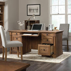 Sauder Palladia Executive Desk, 29.5"D x 65.1"W x 29.61"H, Vintage Oak finish - Image 2