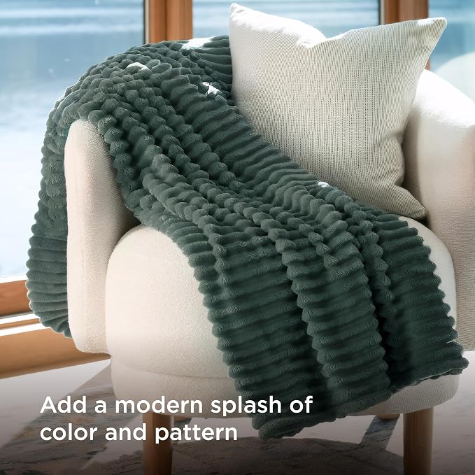 Bedsure Soft Twin XL Blanket for Bed Dorm Mallard Green 66"x90" | Birthday - Image 3