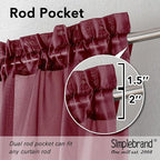 Simplebrand Rod Pocket Top Solid Voile Sheer Curtains - Image 4