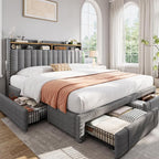 EnHomee Upholstered King Size Bed Frame - Image 9
