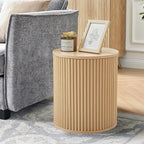 AVZEAR Small Round Side Table Fluted Night Stand Set of 2, Modern Boho End Table - Image 8