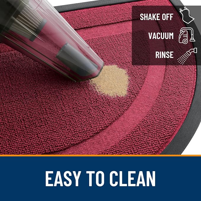 OLANLY Half Circle Front Door Mat Outside 47x23 All-Season Rubber Doormat | - Image 5