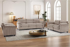 HAOMARKETS Corduroy Sofa Set, Upholstered Armchair, and 3-Seater Couch - Image 3