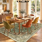 RELEANY Washable Area Rug, Brick/Brown/Green | Non-Slip, Water Repellent - Image 2