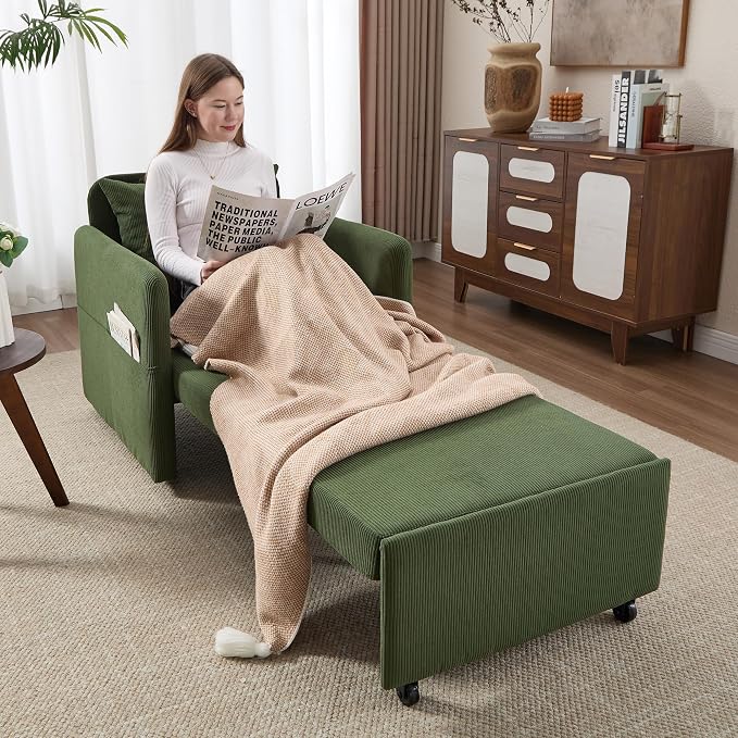 Iroomy 5-Level Adjustable Convertible Sleeper Chair Set of 2, 3-in-1 87'' Long - Image 10