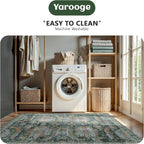 2x8 Hallway Runner Rug, Washable Vintage Retro Long Runner Rugs - Image 7