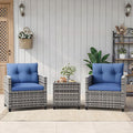 3-Piece Patio Furniture Set, Outdoor PE Rattan Chair by GAOMON