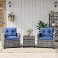 Garvee Outdoor Wicker Chairs, 3 Pieces Patio Furniture Set, All Weather High by Garvee
