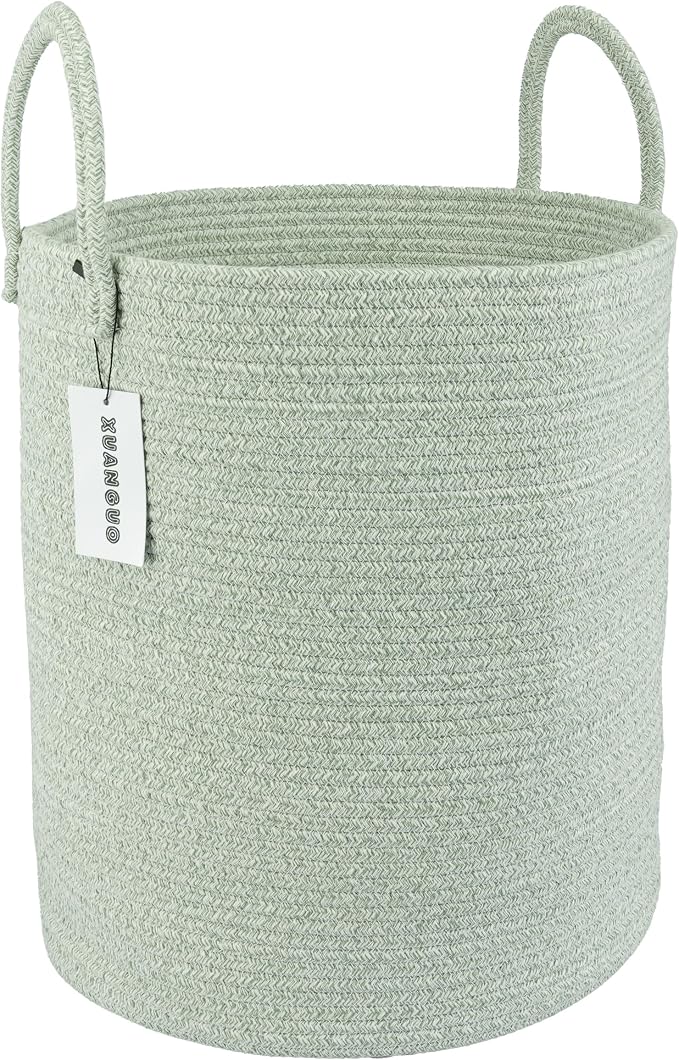 XUANGUO Cotton Rope Laundry Basket Hamper by XUANGUO