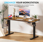 BIZUM Electric Standing Desk, Rustic Brown Sit to Stand Desk Memory Gaming - Image 9