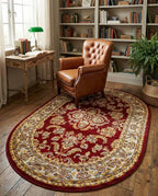 Rugs.com Aditi Collection Rug – 4x6 Oval Red Medium-Pile Rug Perfect - Image 4