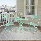 GarveeLife 3 Piece Outdoor Bistro Set, All Metal Patio Table and Chairs Set - Image 8