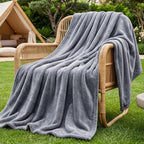 Bedsure GentleSoft Fleece Blanket Twin Size Grey - Image 2
