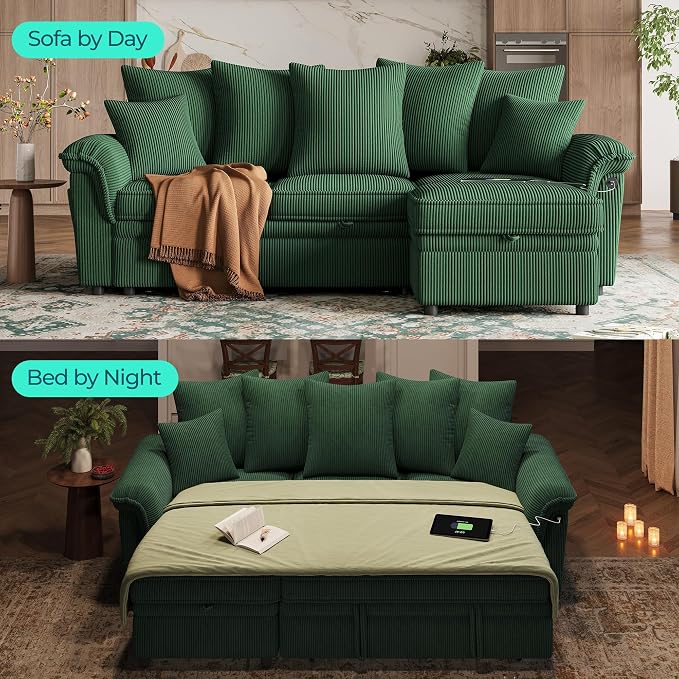LINSY HOME 90.5'' Sectional Sleeper Sofa - Image 8