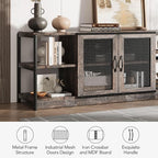 GarveeHome TV Stand for 65+ Inch TV, Rustic Entertainment Center TV Media - Image 4