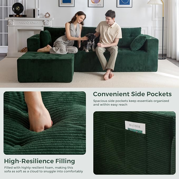MAXYOYO Modular Sectional Sofa Couch, L Shaped Modern Cloud Couch - Image 6