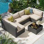 olimix 7 Piece Outdoor Patio Furniture Set, Outdoor Sectional Furniture by olimix