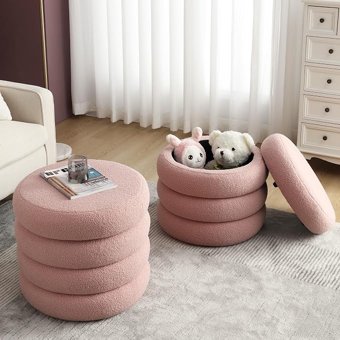 Flouki Round Ottoman Set of 2, Ottomans - Image 7