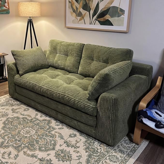 Homkdom Convertible Loveseat Sleeper, Space-Saving Folding Sofa Bed - Image 2