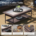 HERA'S HOUSE Patio Furniture Set, 6 Pieces Outdoor Wicker Conversation Sets - Image 7