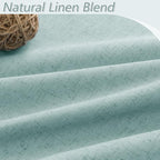 Light Blue 100% Blackout Linen Curtains 96 Inch Length 2 Panels Set - Image 3