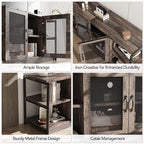 GarveeHome TV Stand for 65+ Inch TV, Rustic Entertainment Center TV Media - Image 5