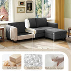 78" Sectional Sofa Couches for Living Room, Dark Grey Convertible L Shaped Couch - Image 3