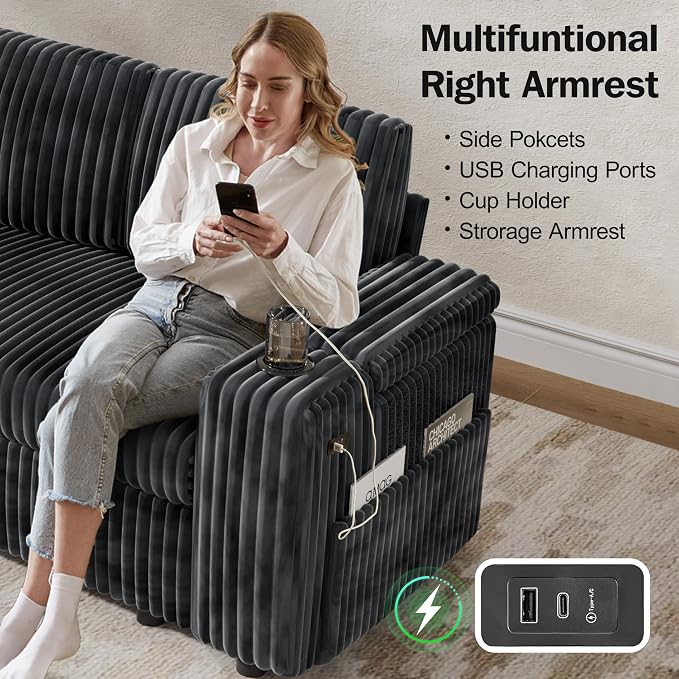 Vipbear 108" Modular Sectional Sleeper Sofa - Image 8