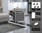 Matte Storage Cart with Flap Door, Large Capacity Storage Cart with Detachable - Image 3