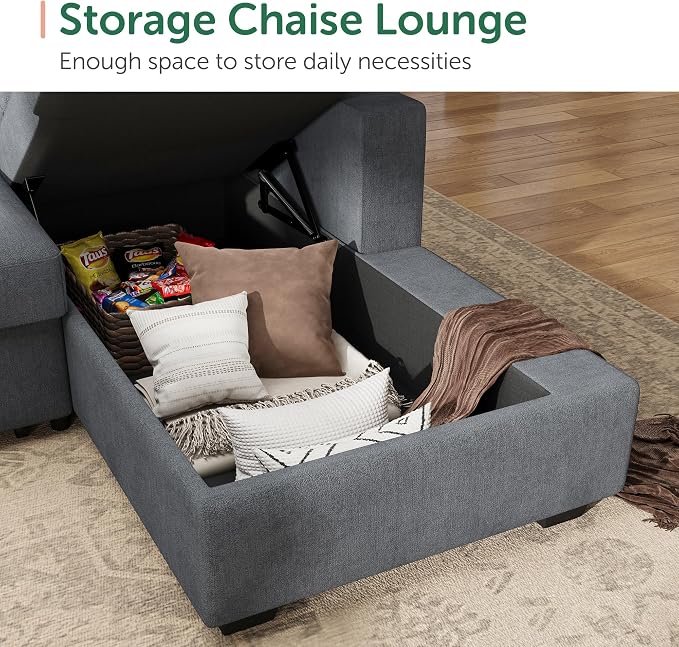 HONBAY Sectional Sleeper Sofa, Sleeper Sofa Couch - Image 5