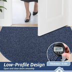 BEQHAUSE Dirt Trapper Door Mat 17" x 30" Half Circle Non Slip Rugs, Absorbent - Image 5