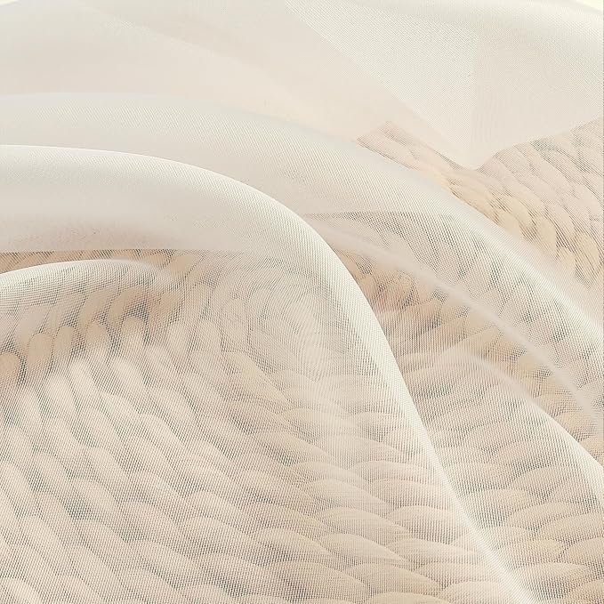 Chyhomenyc Cream Sheer Curtains 96 Inches Long - Image 6